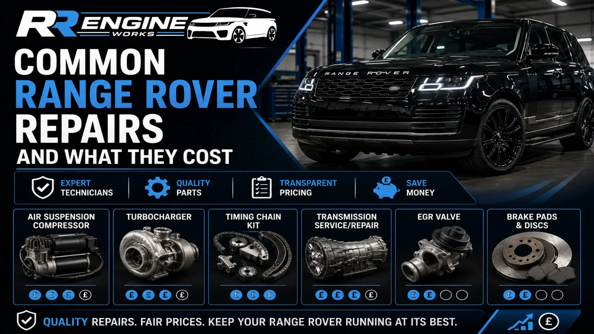 common range rover repairs and what they cost